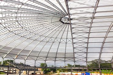 Roof structure of the Colegio San Agustin sport complex in Bulacan, Philippines